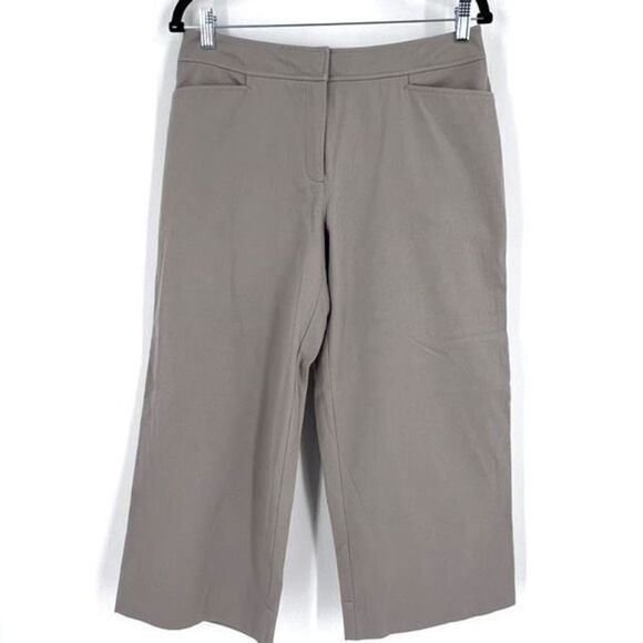 Eileen Fisher Women's Flat Front Wide Leg Cropped Ankle Pants Gray Size Small - Picture 1 of 11